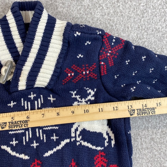 Tommy Hilfiger fair isle sweater size 4 100% cotton deer graphic Nordic ski snow - Picture 5 of 10